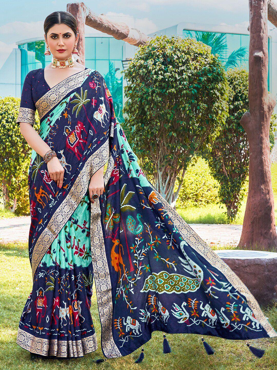 anouk ethnic motifs woven design zari pochampally saree