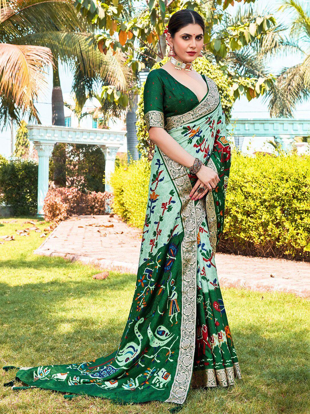 anouk ethnic motifs woven design zari pochampally saree