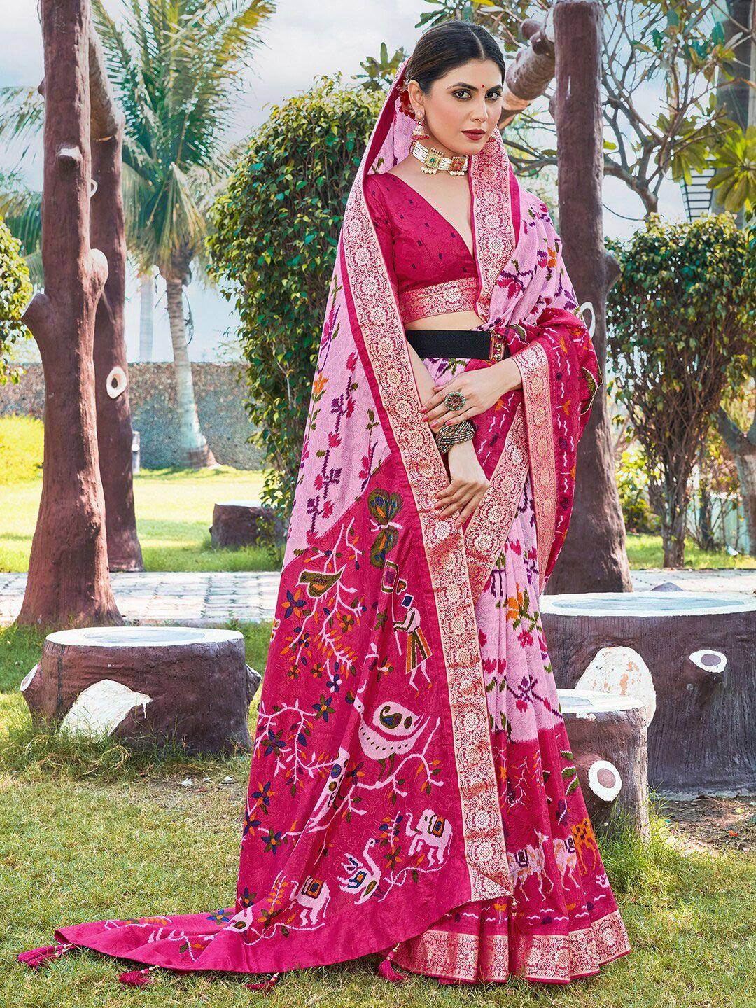 anouk ethnic motifs woven design zari pochampally saree