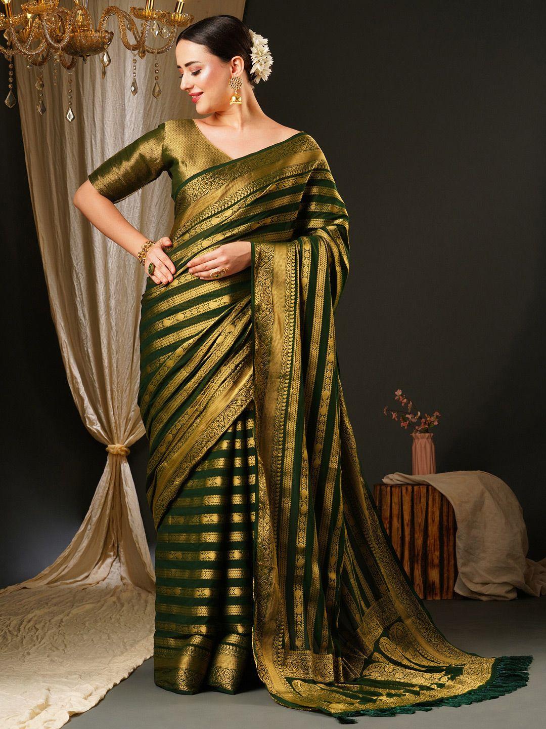 anouk ethnic motifs woven design zari pure georgette kanjeevaram saree