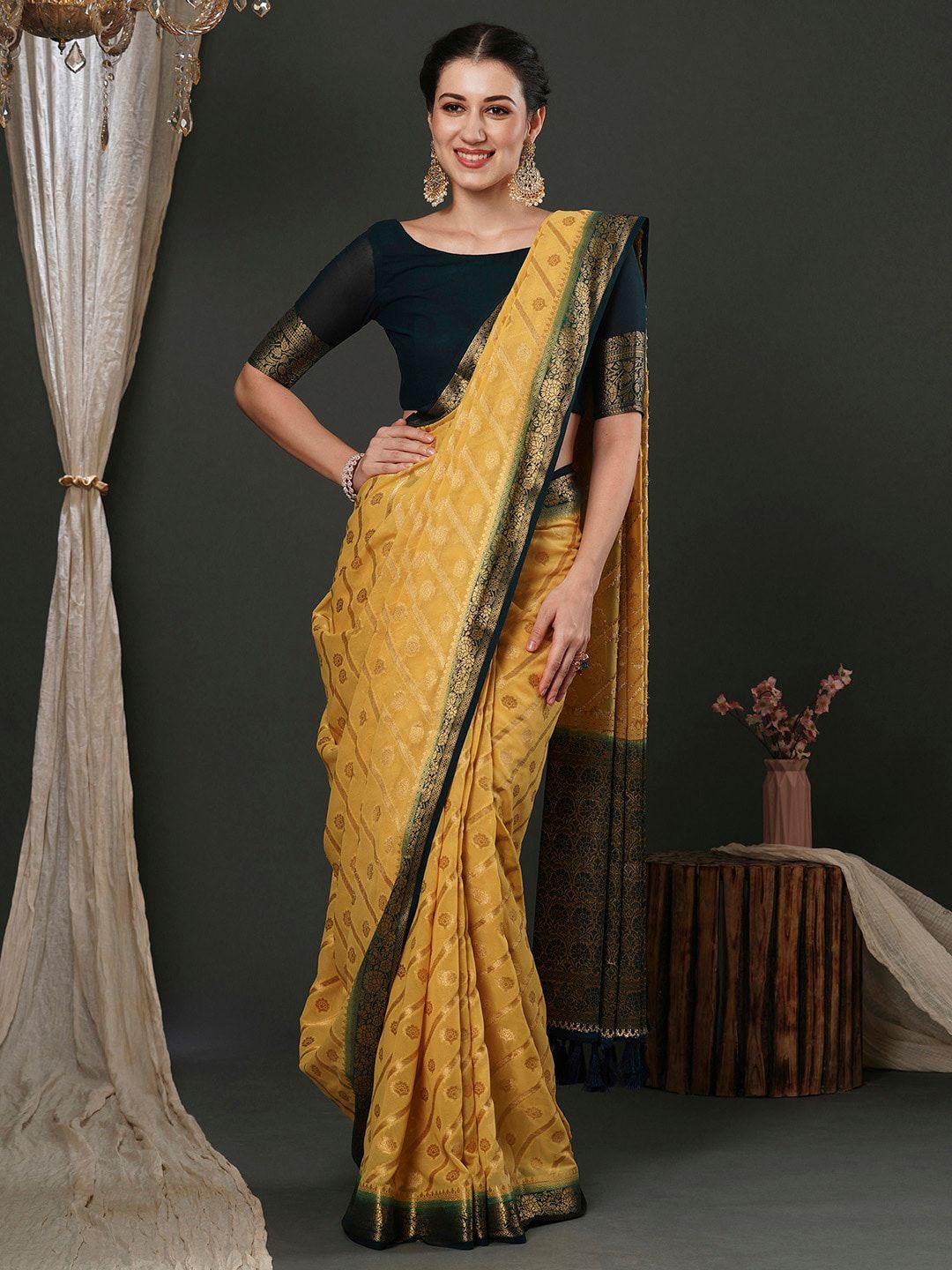 anouk ethnic motifs woven design zari pure georgette kanjeevaram saree