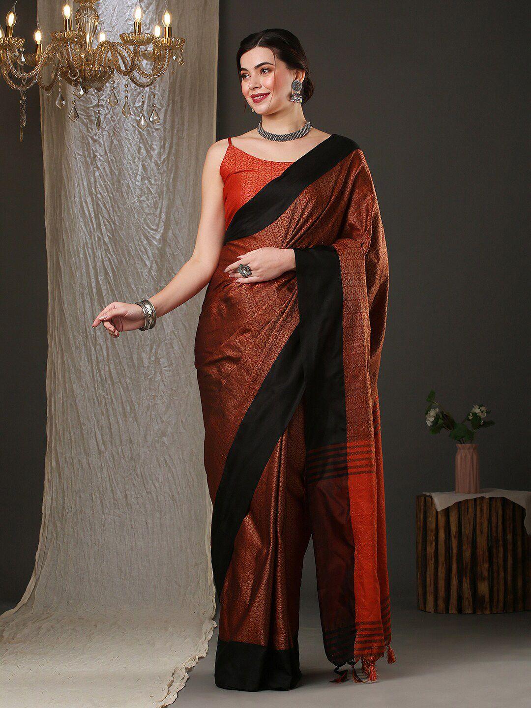 anouk ethnic motifs woven design zari silk blend saree