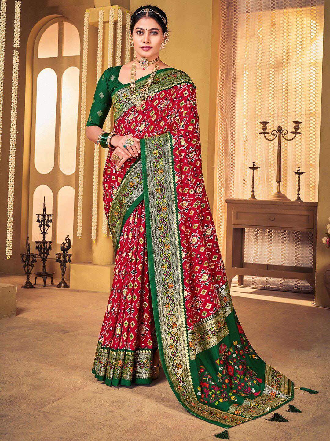 anouk ethnic motifs woven design zari silk blend saree