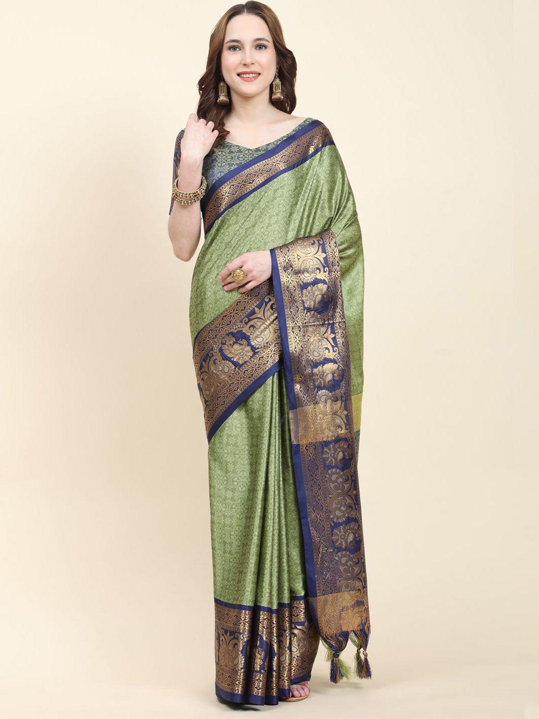 anouk ethnic motifs woven design zari silk cotton tussar saree