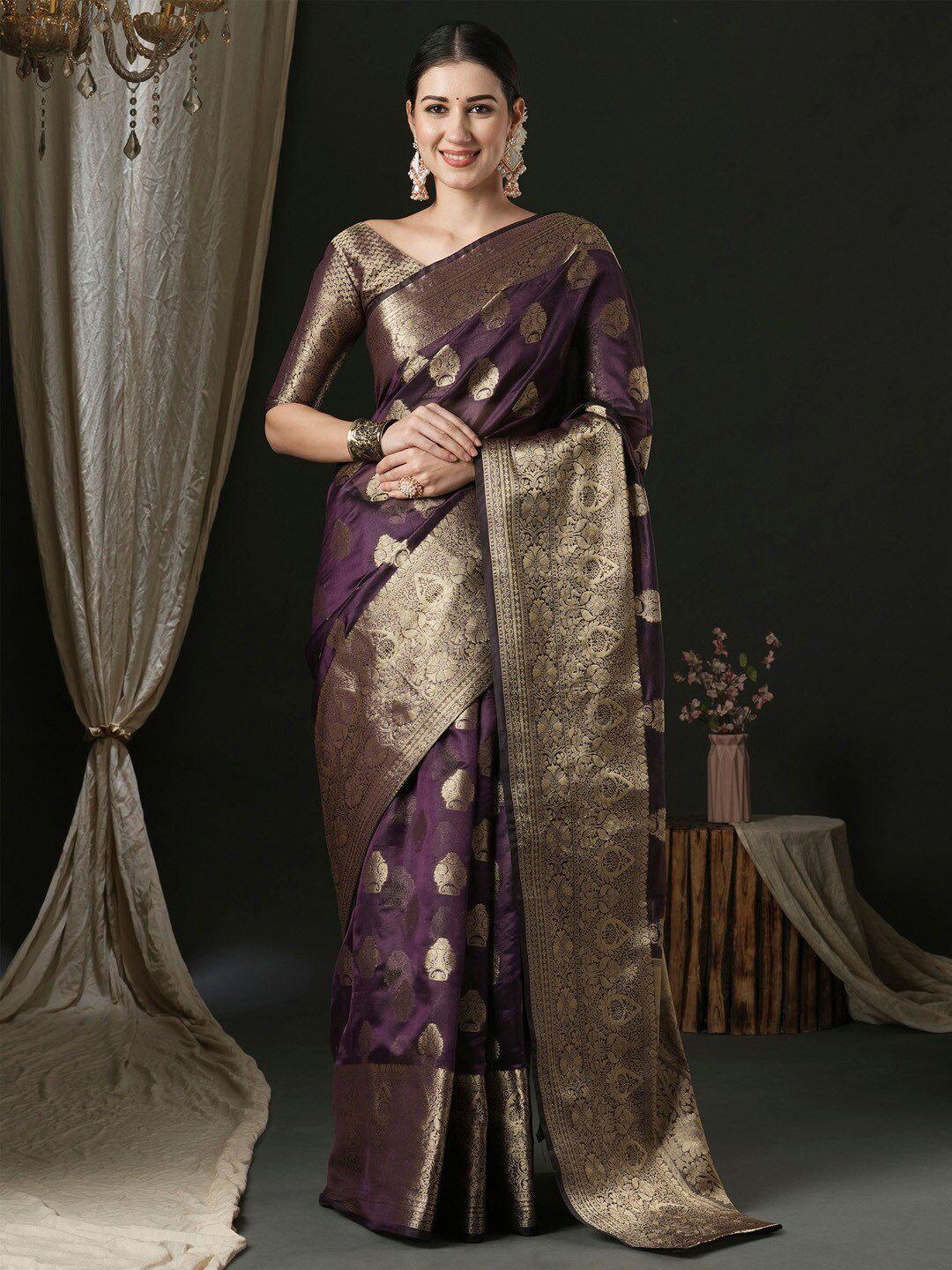 anouk ethnic motifs zari organza banarasi saree