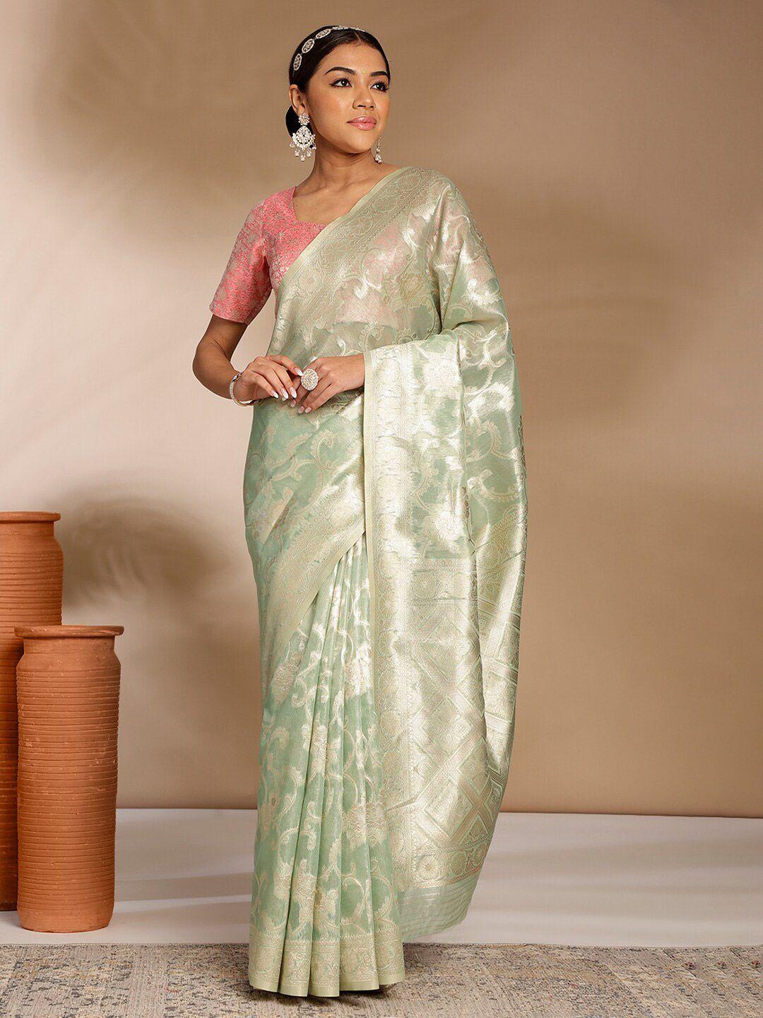 anouk ethnic motifs zari organza saree