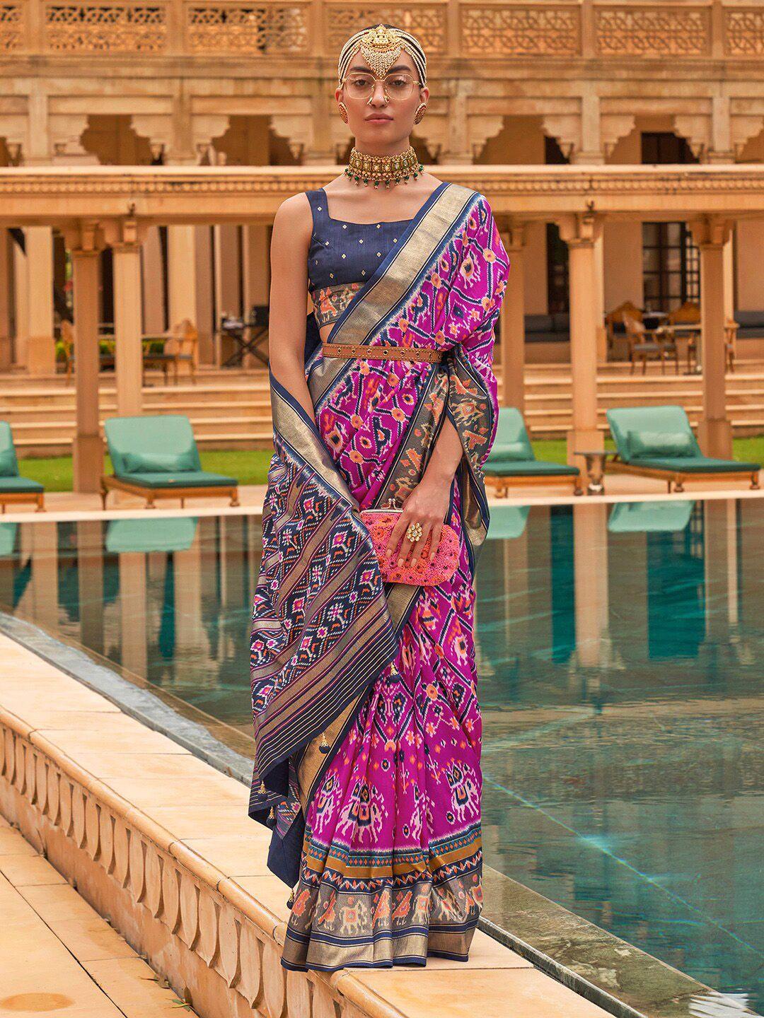 anouk ethnic motifs zari patola saree