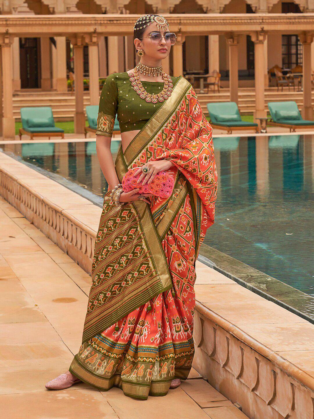 anouk ethnic motifs zari patola saree