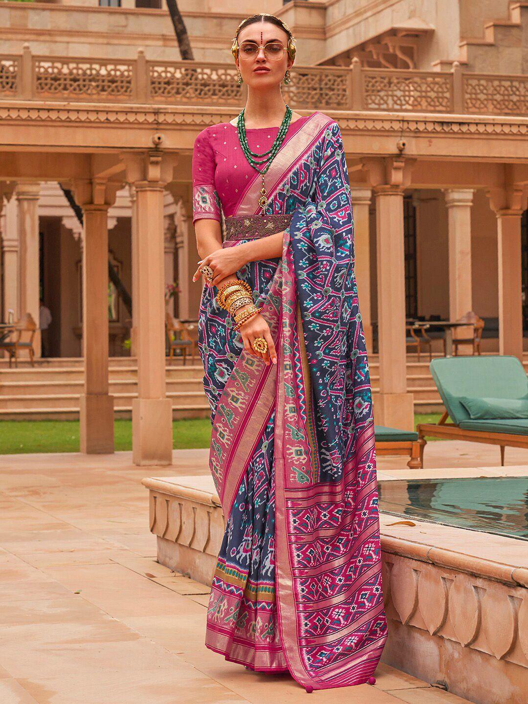 anouk ethnic motifs zari patola saree