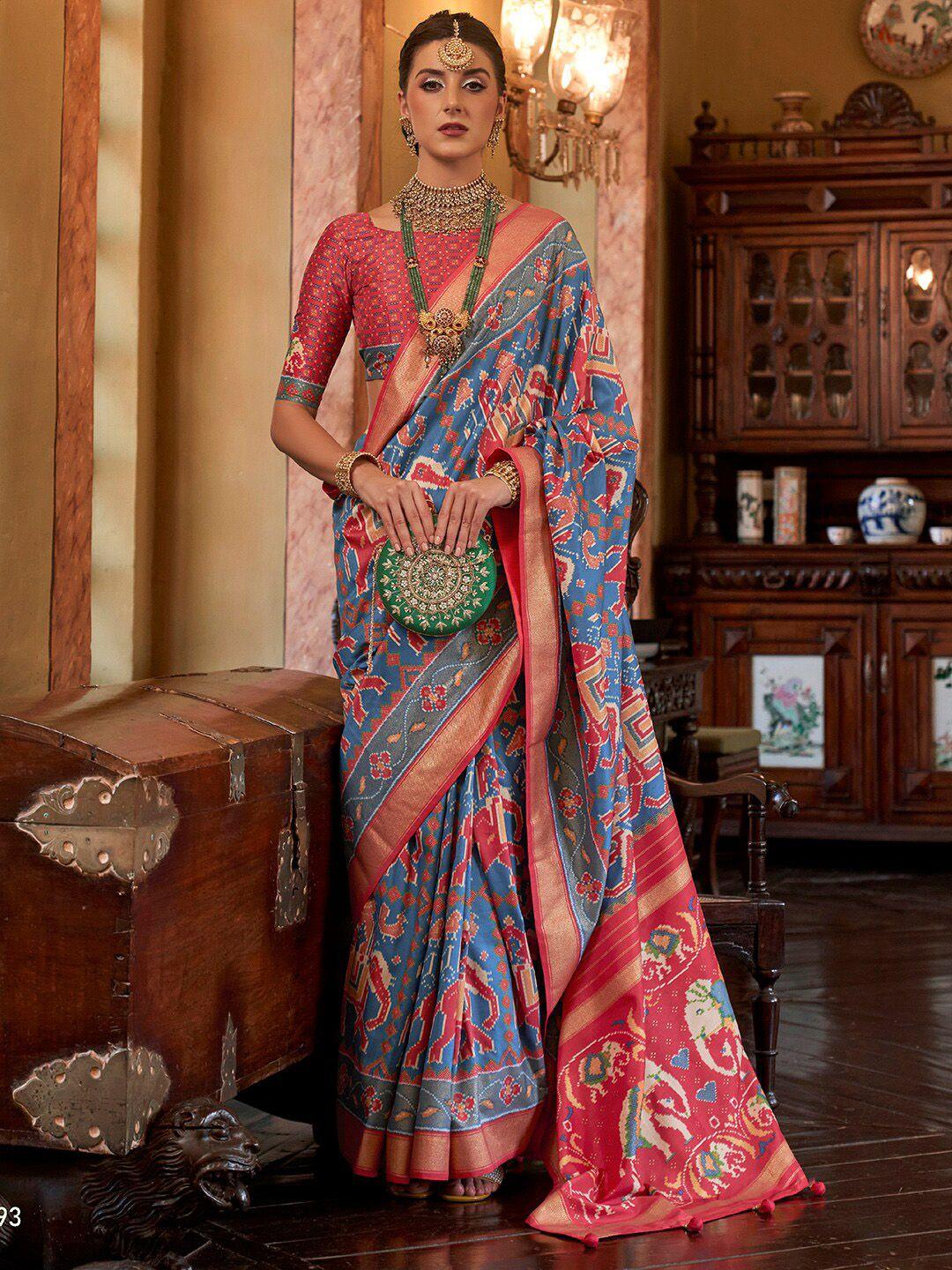 anouk ethnic motifs zari pochampally saree