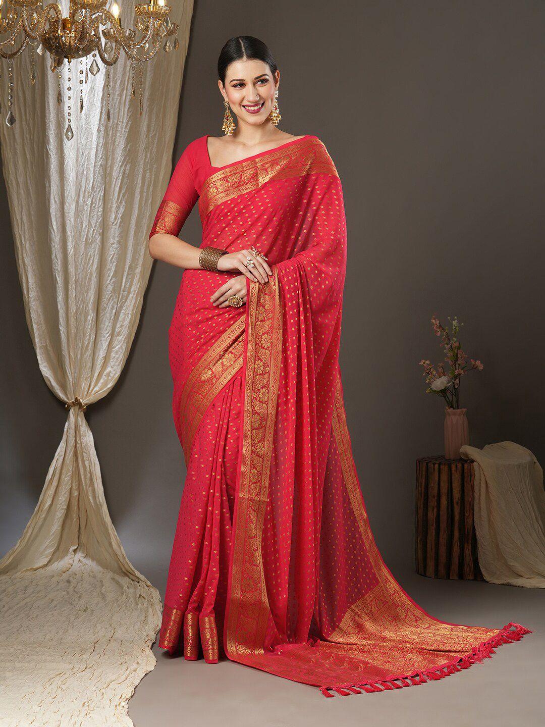 anouk ethnic motifs zari pure georgette kanjeevaram saree