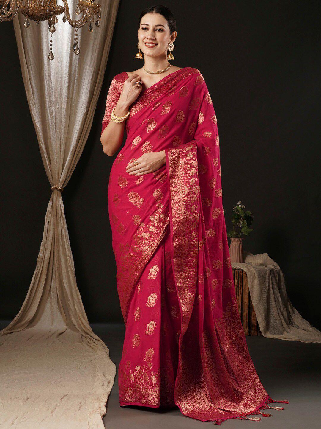 anouk ethnic motifs zari pure georgette kanjeevaram saree