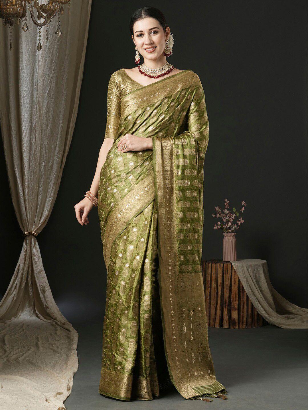 anouk ethnic motifs zari satin banarasi saree