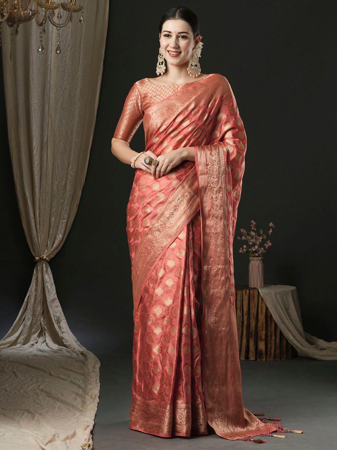 anouk ethnic motifs zari satin banarasi saree