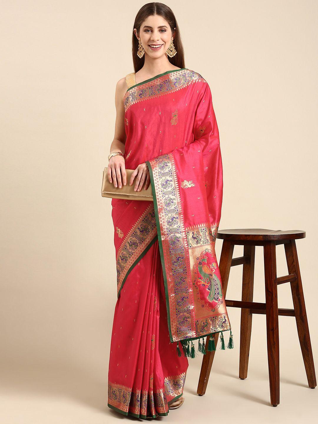 anouk ethnic motifs zari silk blend saree