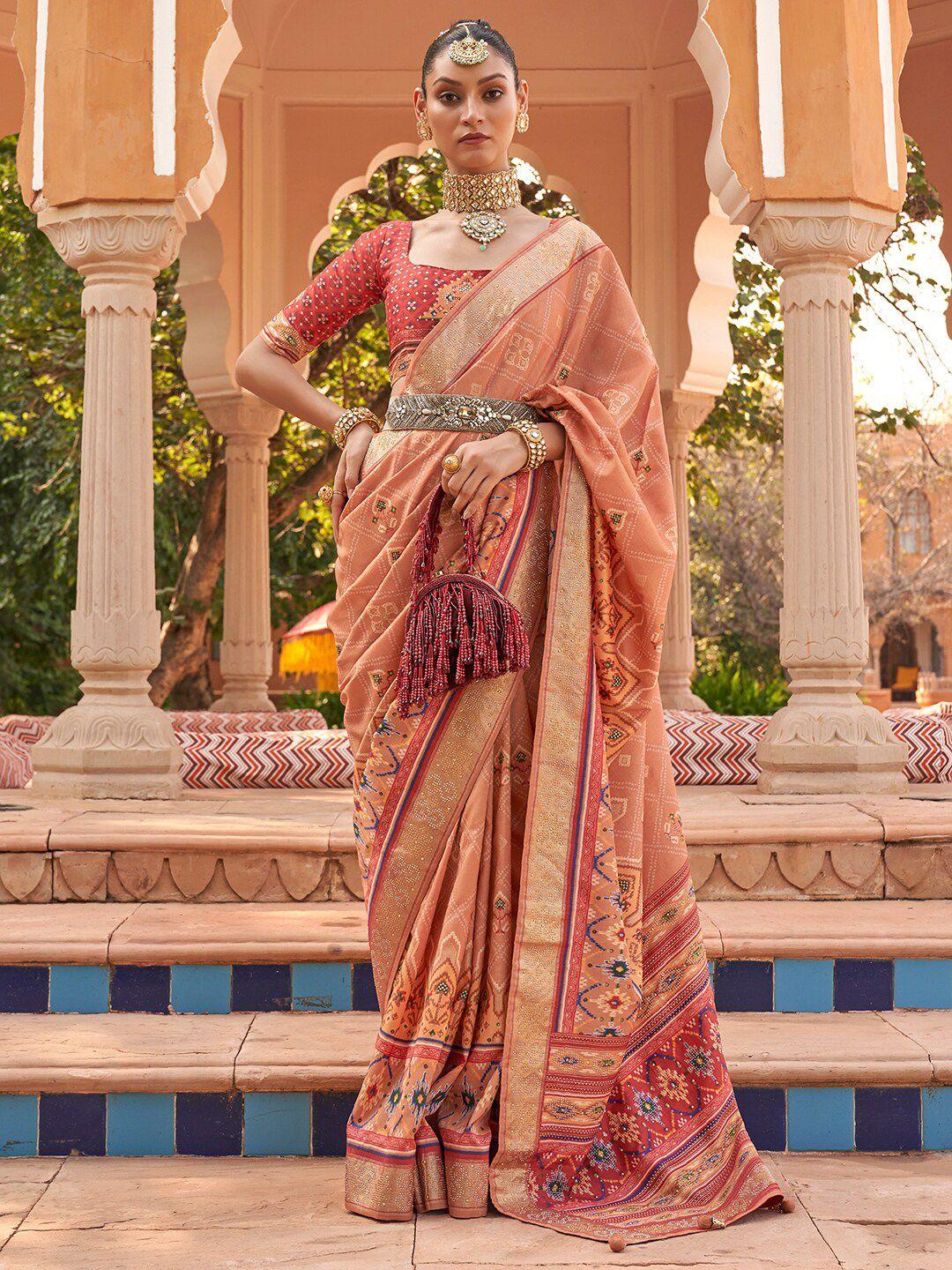 anouk ethnic printed patola saree