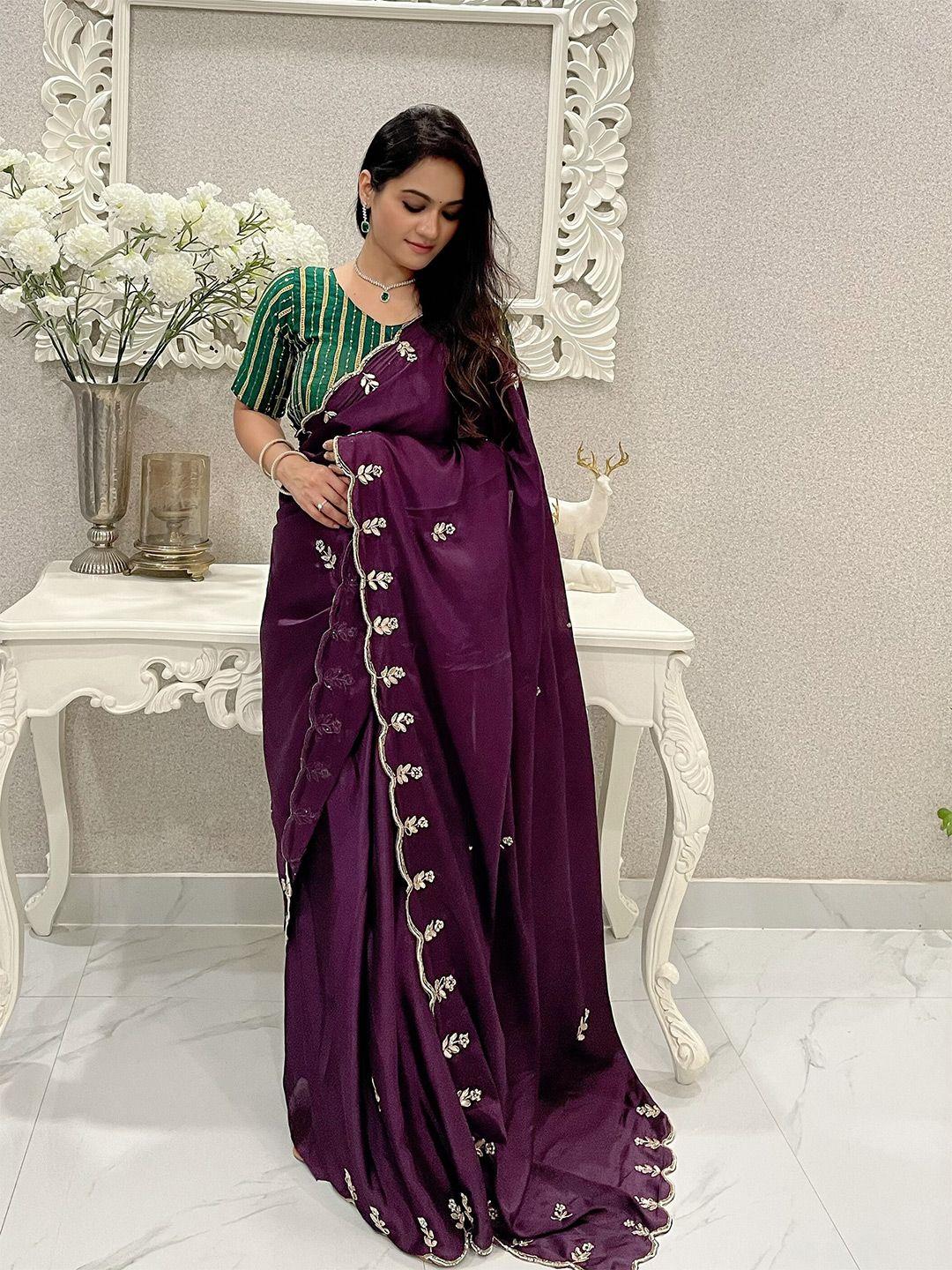 anouk floral embellished saree