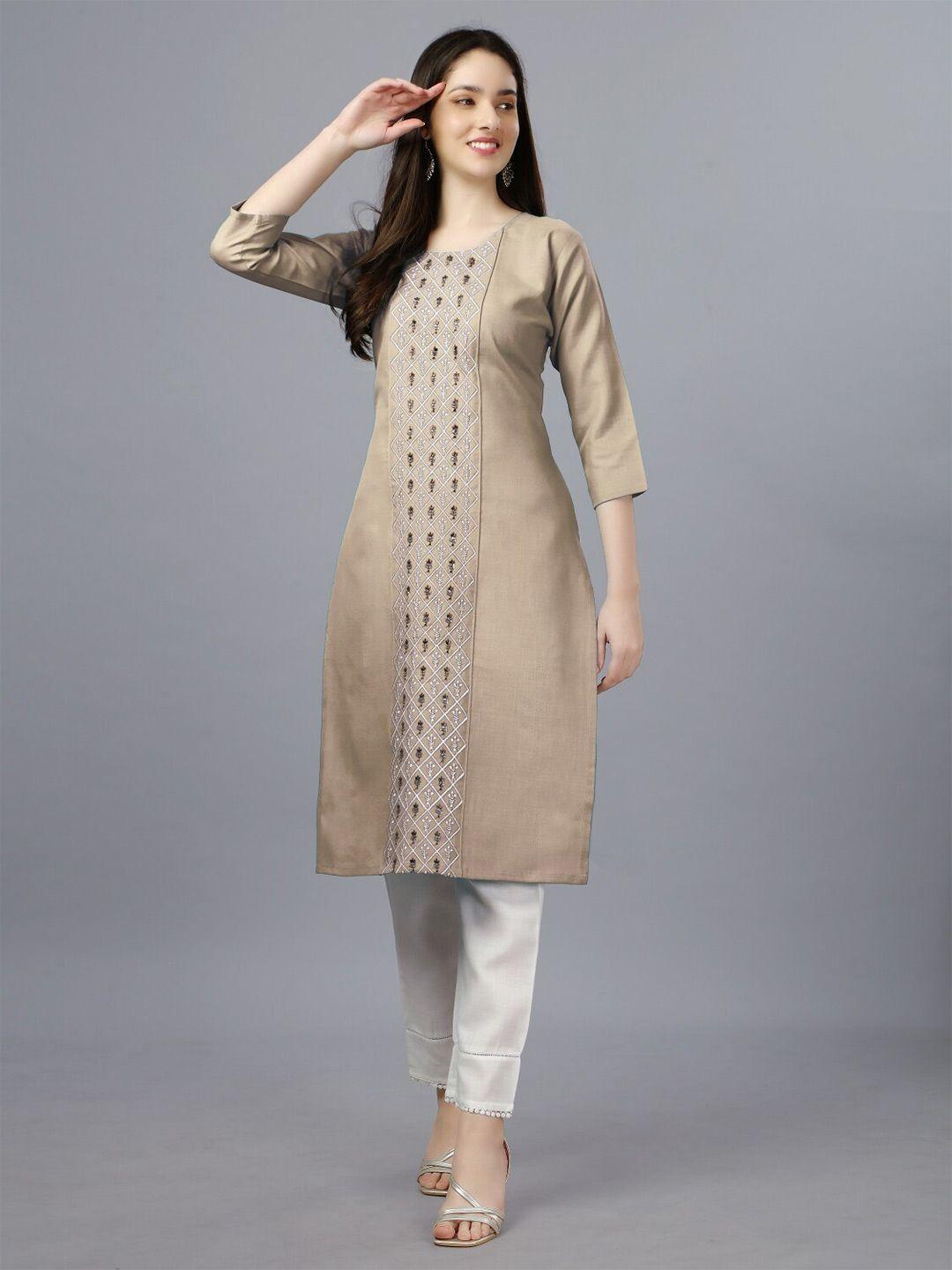 anouk floral embroidered sequinned kurta