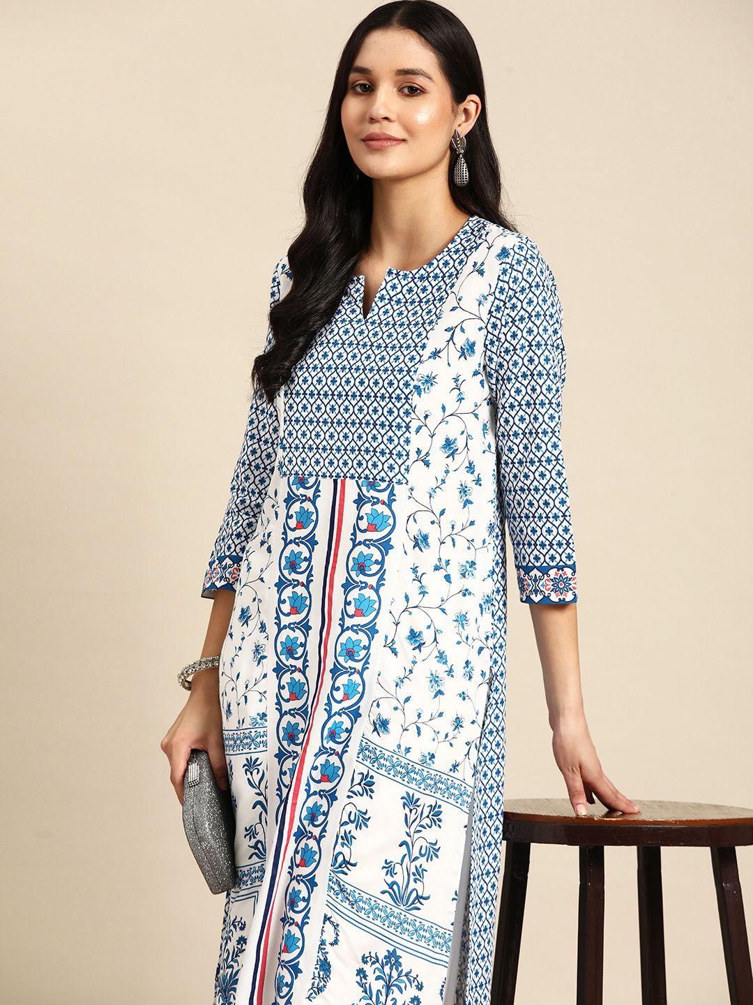 anouk floral print straight kurta