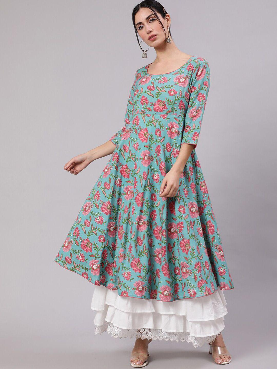 anouk floral printed cotton maxi dress