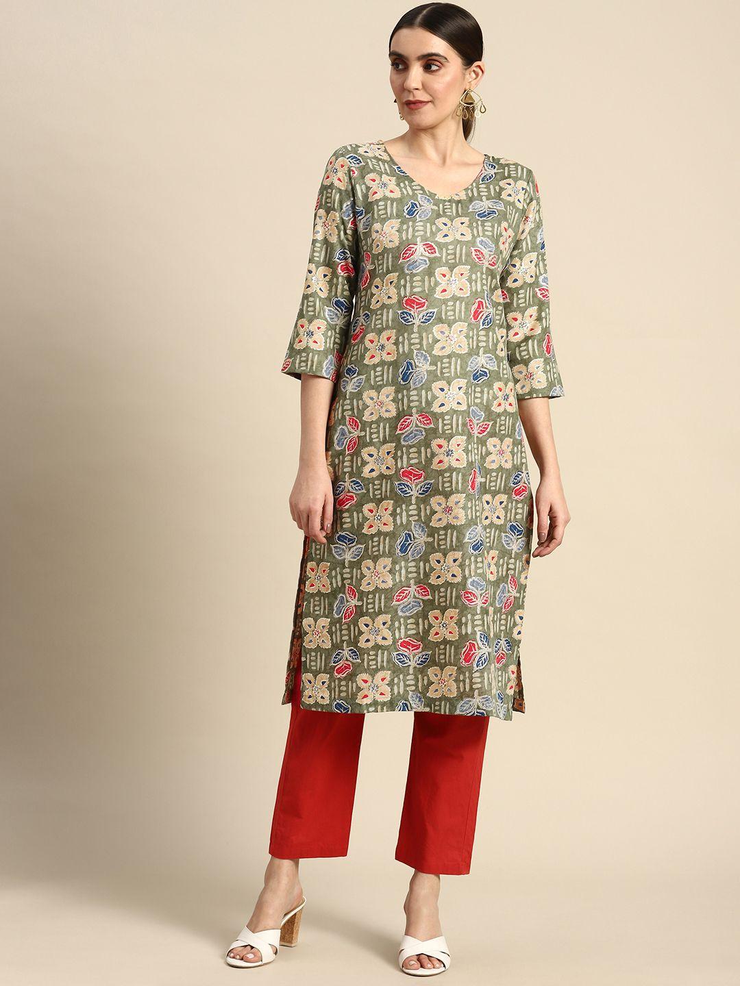 anouk floral printed kurta