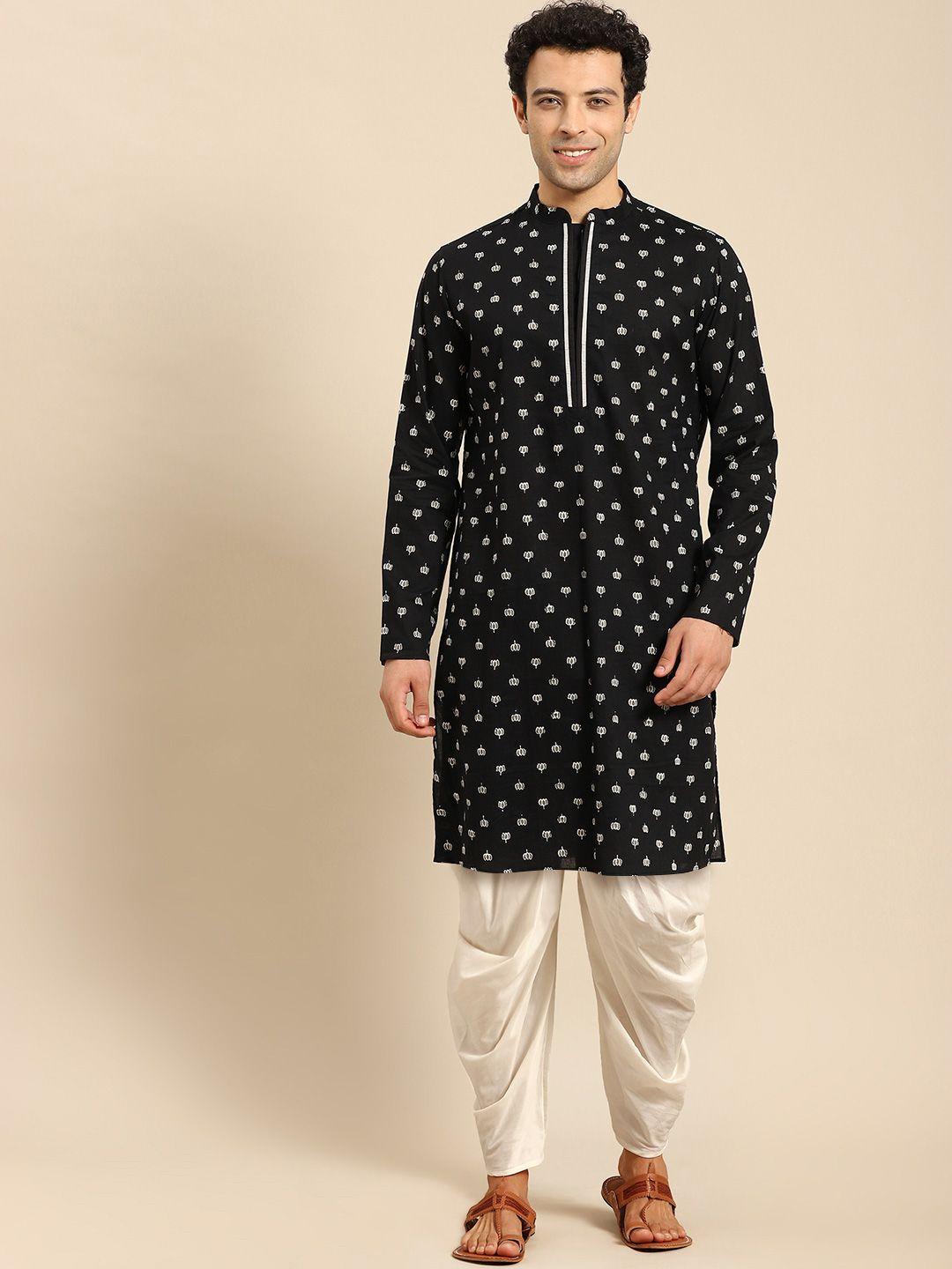 anouk floral printed mandarin collar straight kurta