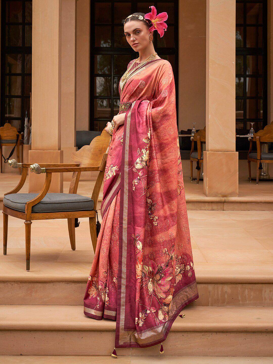 anouk floral printed saree