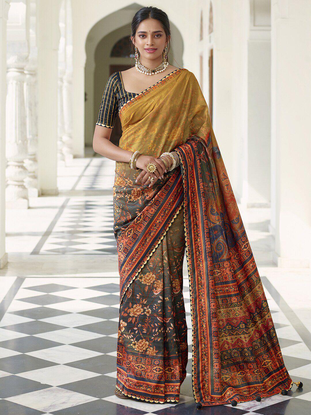 anouk floral printed saree