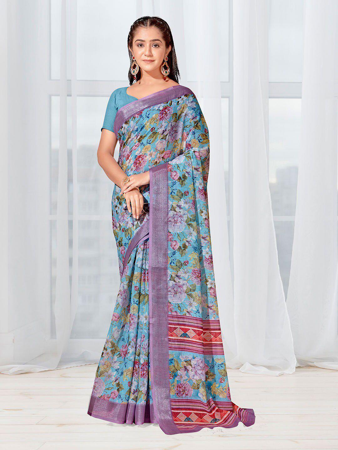 anouk floral printed saree