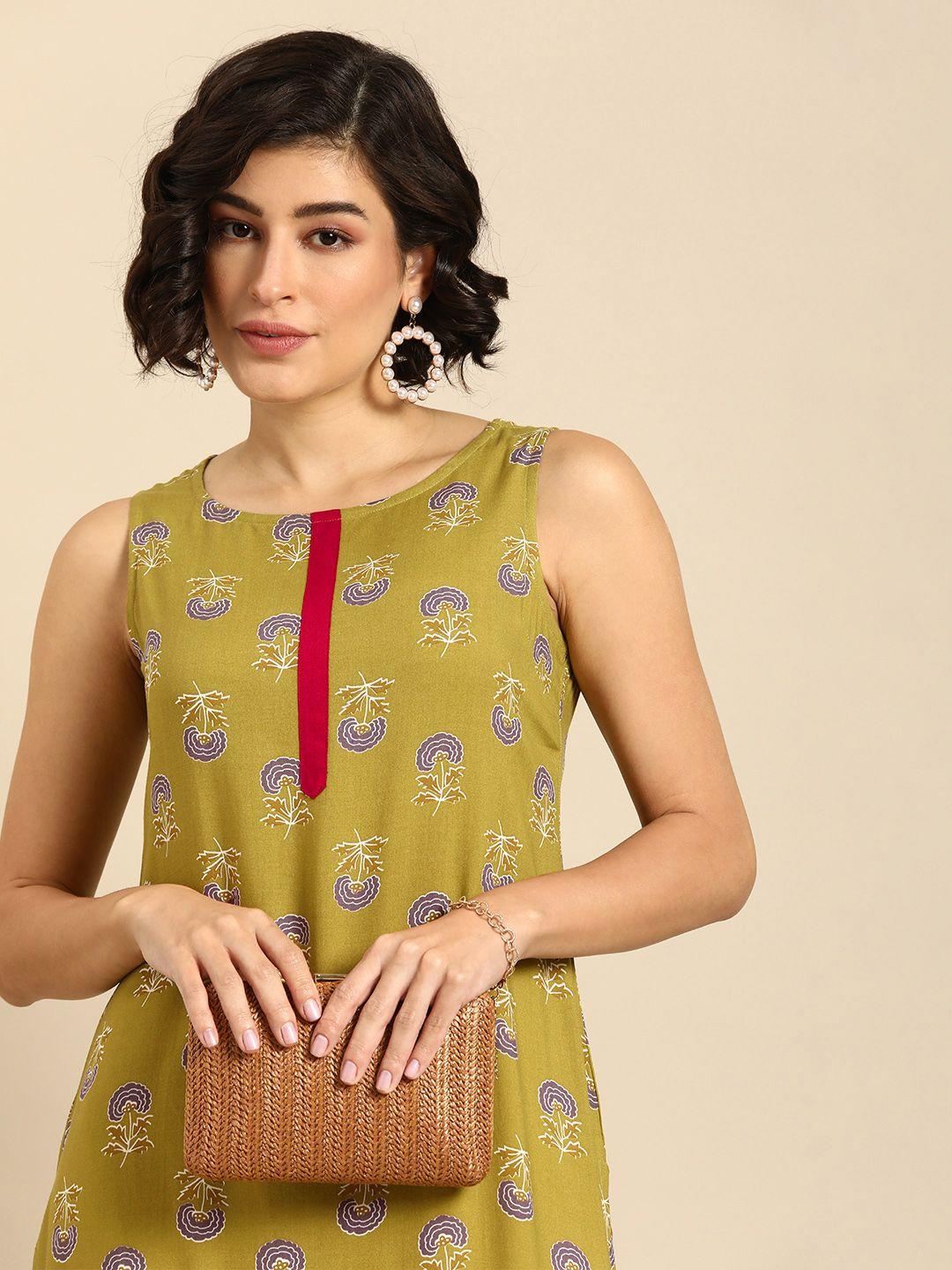 anouk floral printed straight kurta