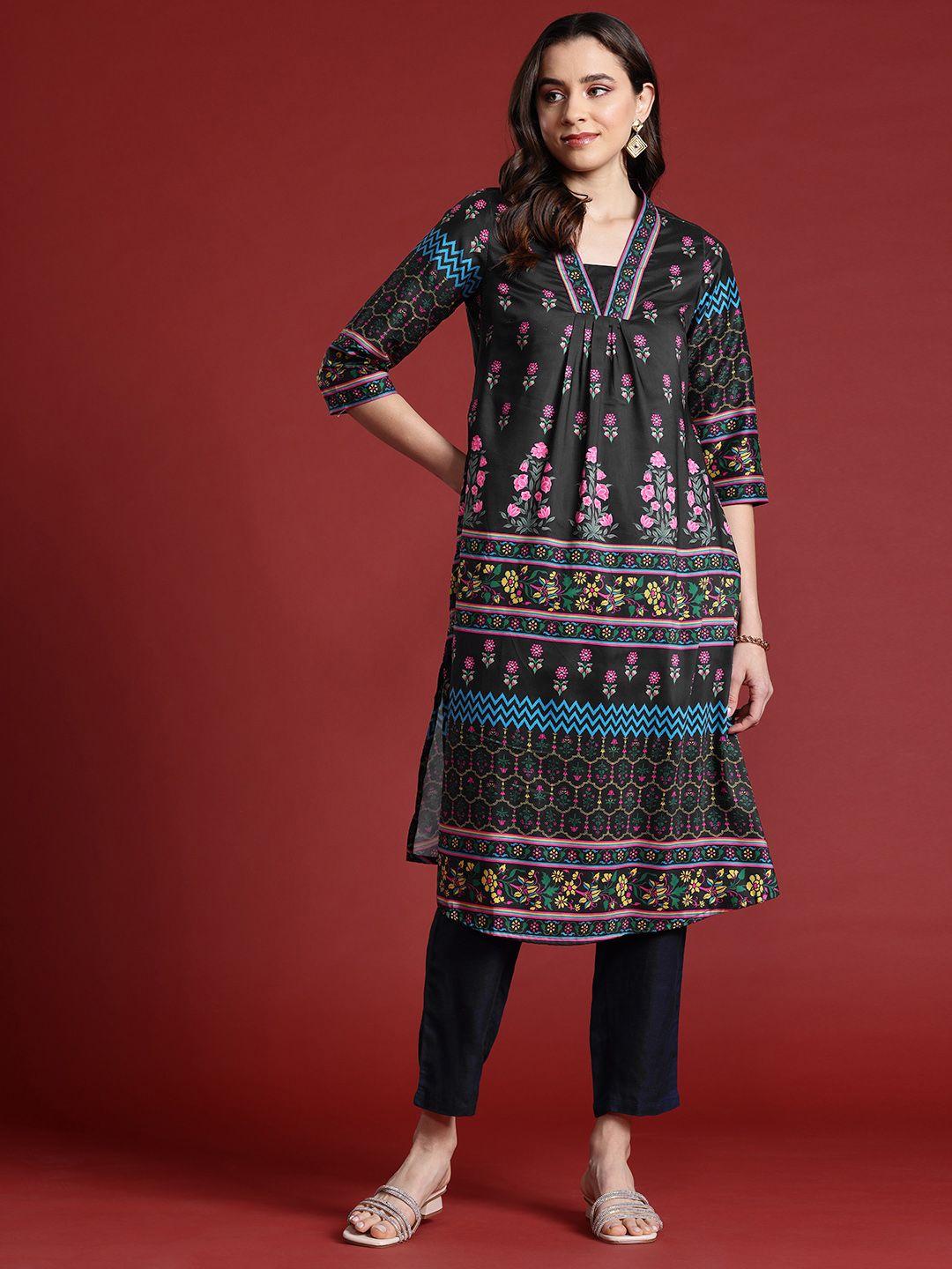 anouk floral printed straight kurta