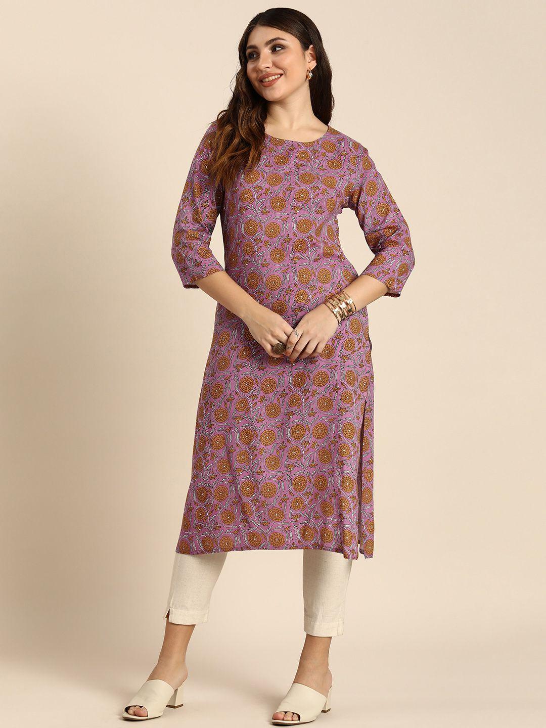 anouk floral printed straight kurta