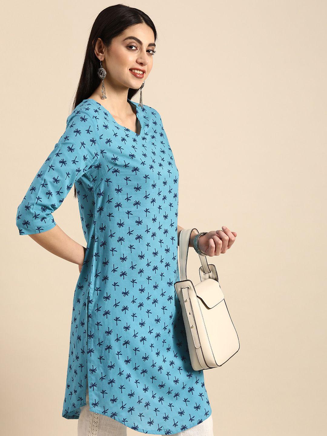 anouk floral printed v-neck kurta