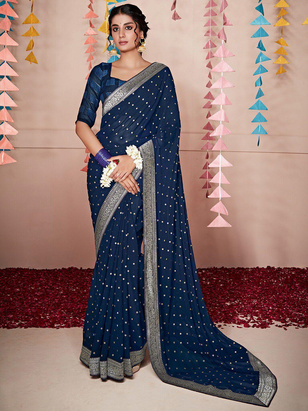 anouk floral printed woven design pure georgette saree