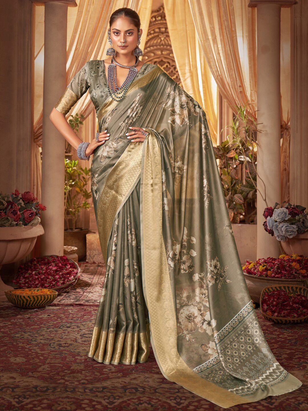 anouk floral printed zari detail sungudi saree