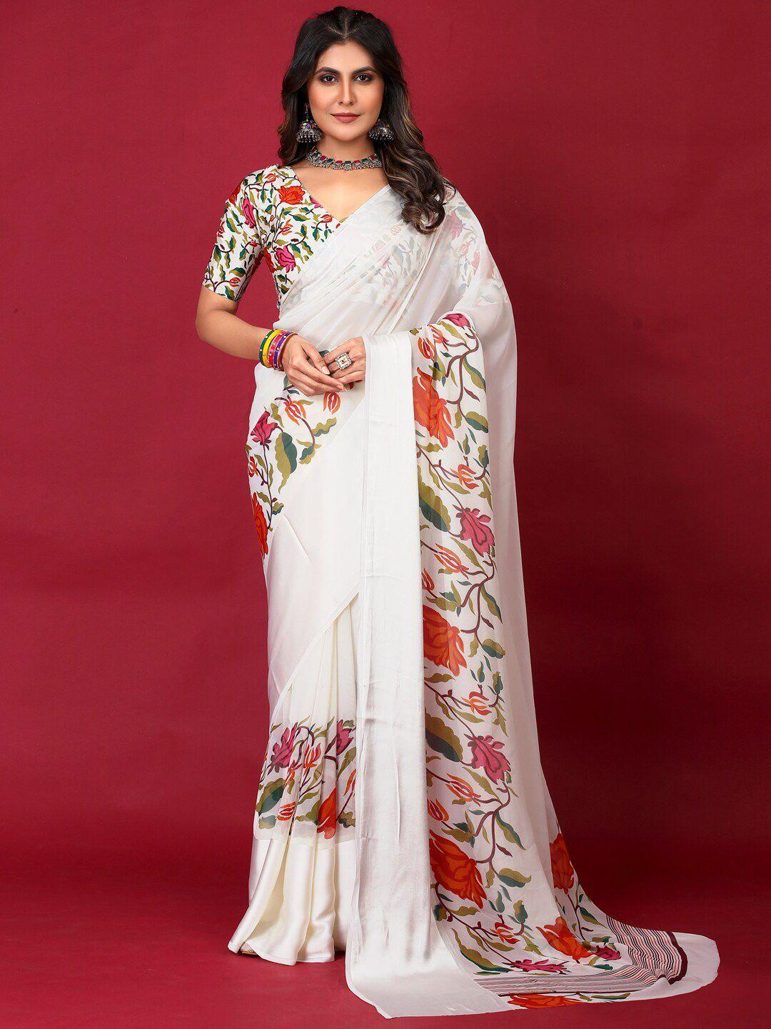 anouk floral pure georgette saree