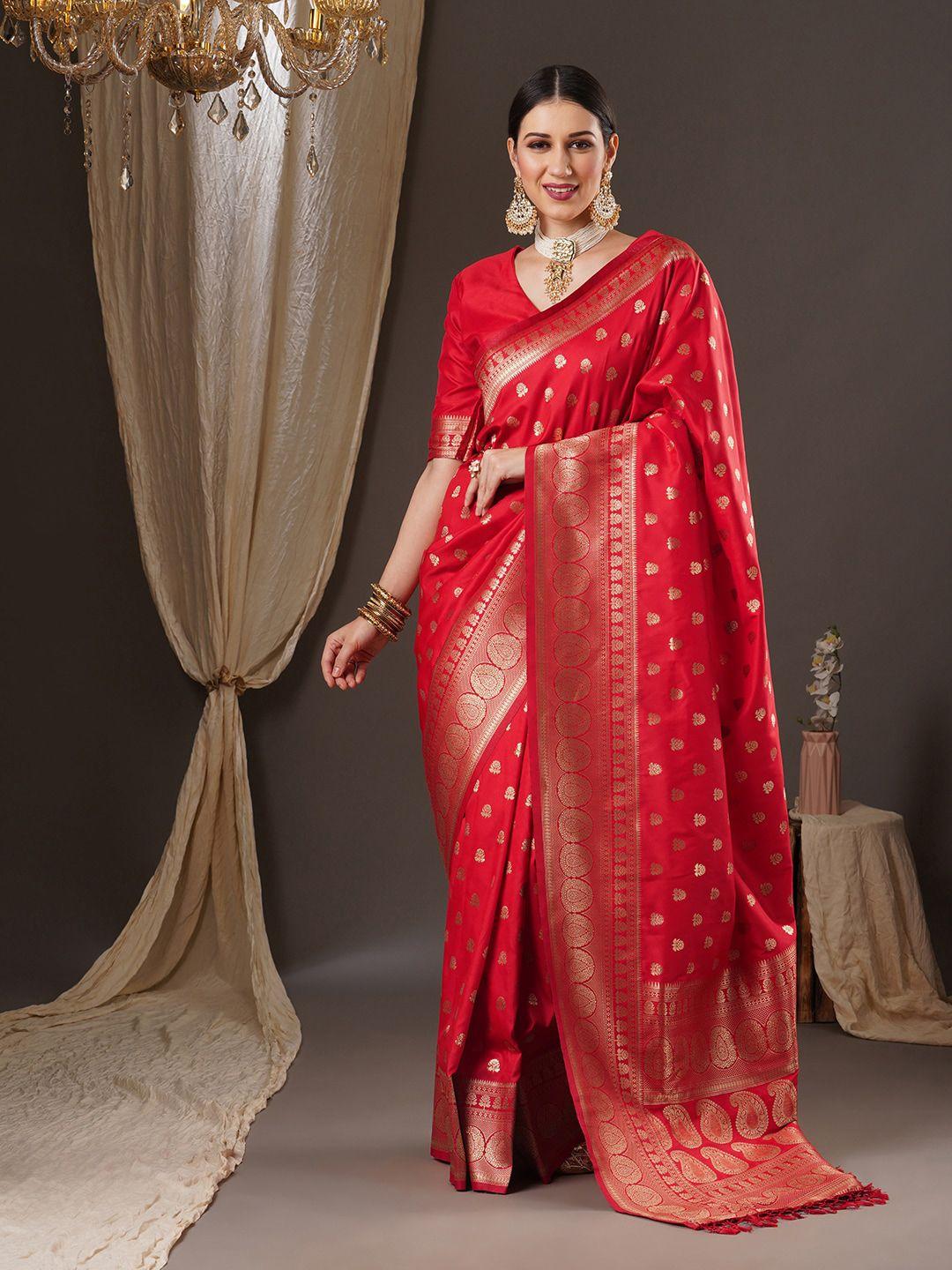 anouk floral zari banarasi saree