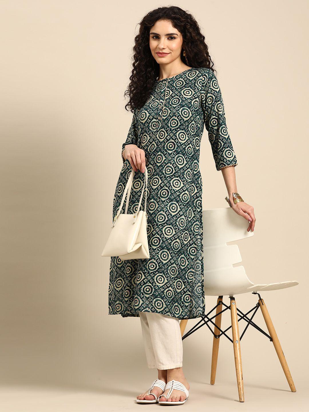 anouk foil printed kurta