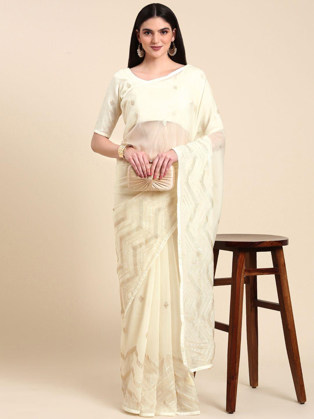 anouk geometric embroidered saree