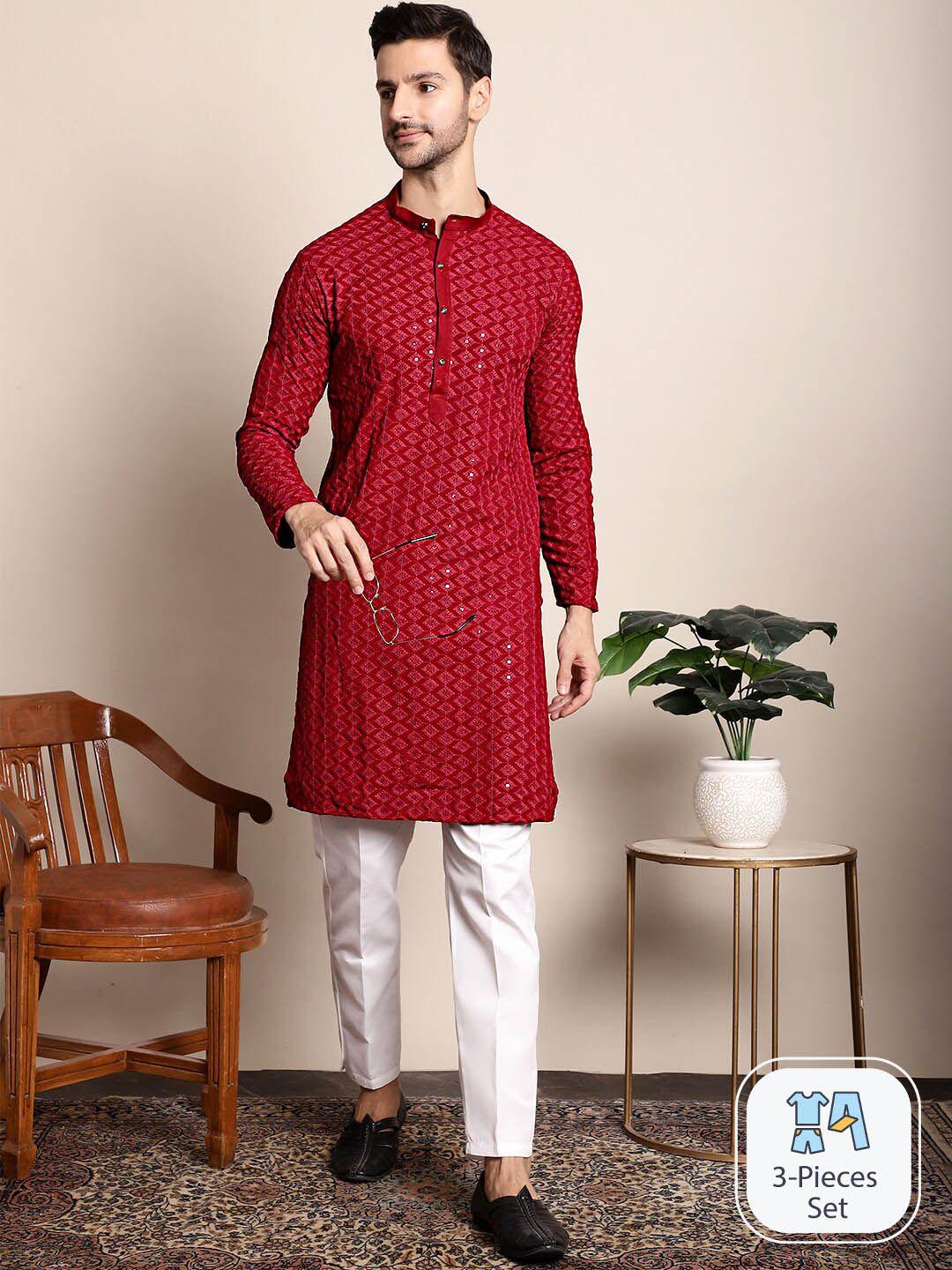 anouk geometric embroidered sequinned kurta