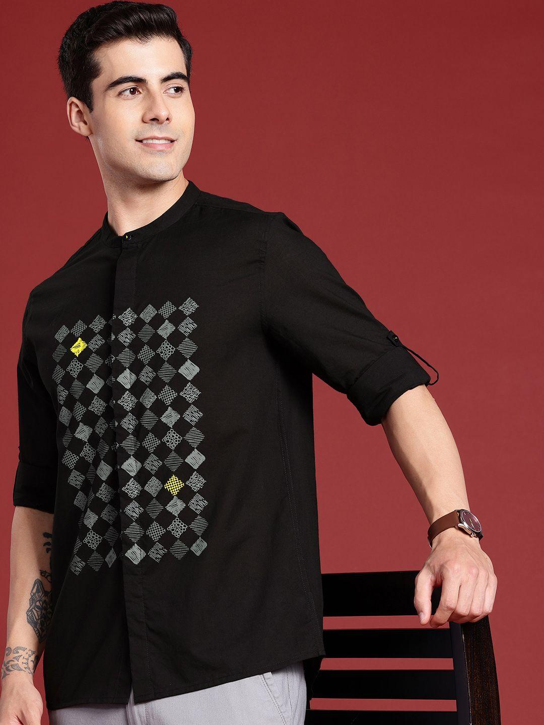 anouk geometric printed pure cotton casual shirt