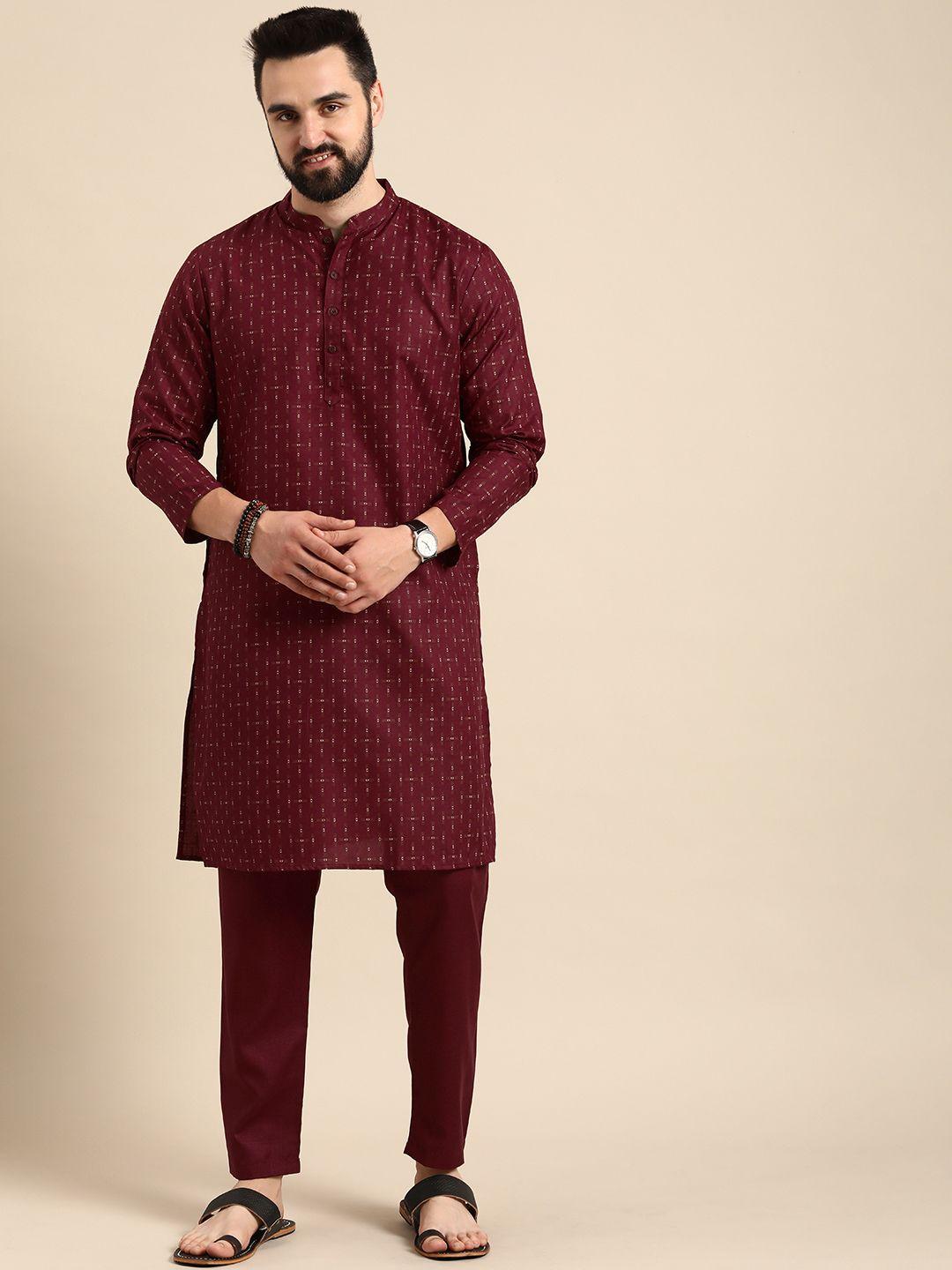 anouk geometric printed regular kurta with trousers