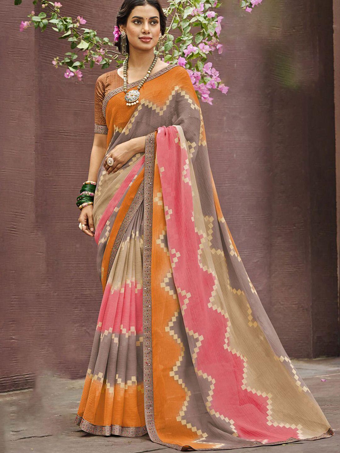 anouk geometric printed saree