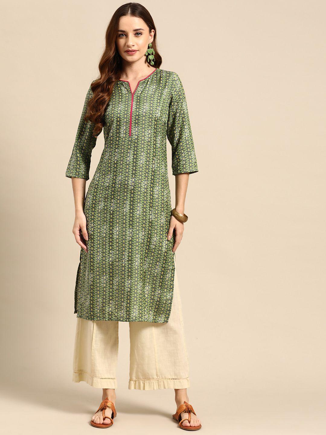 anouk geometric printed straight kurta