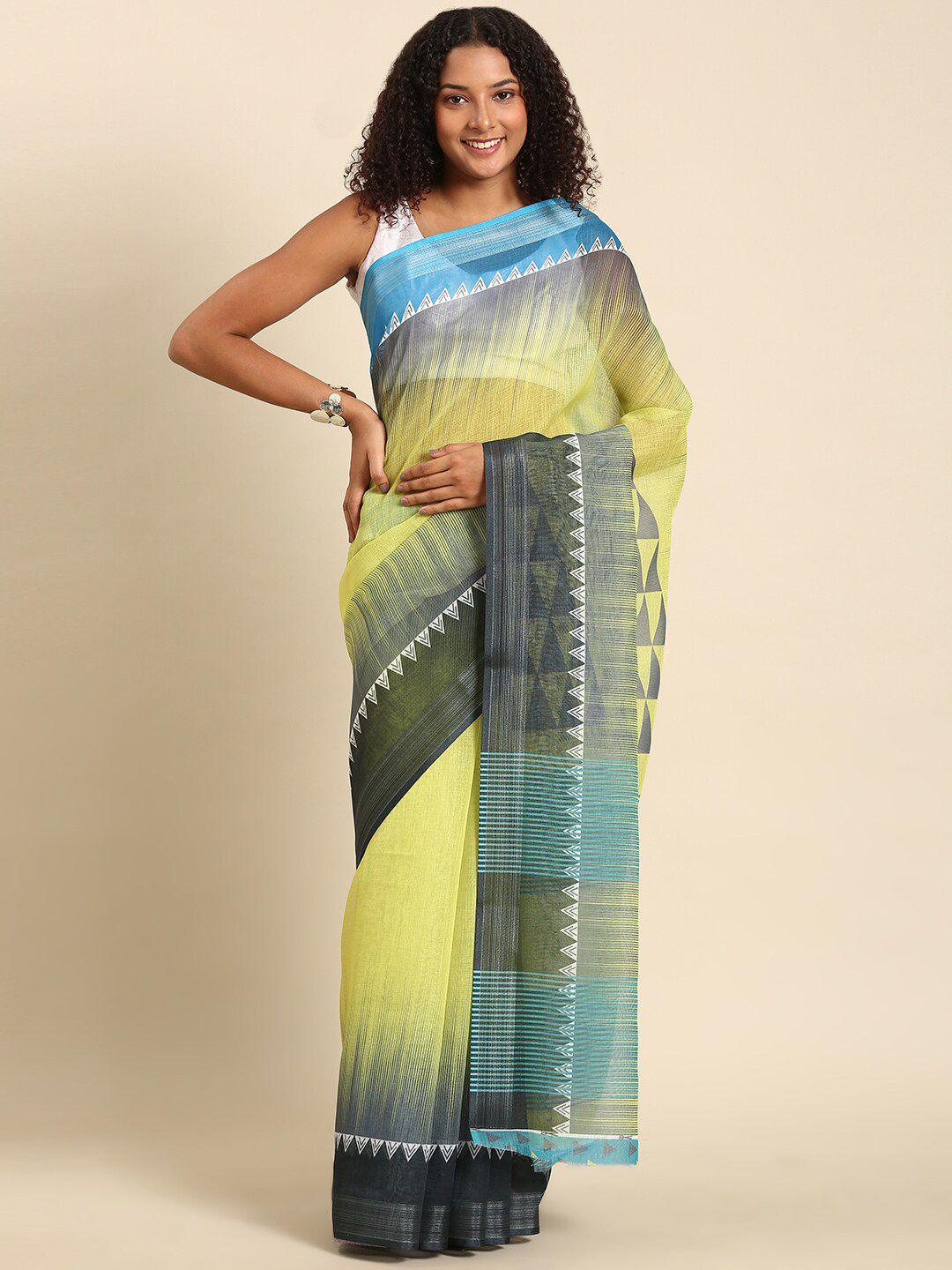 anouk geometric printed zari saree