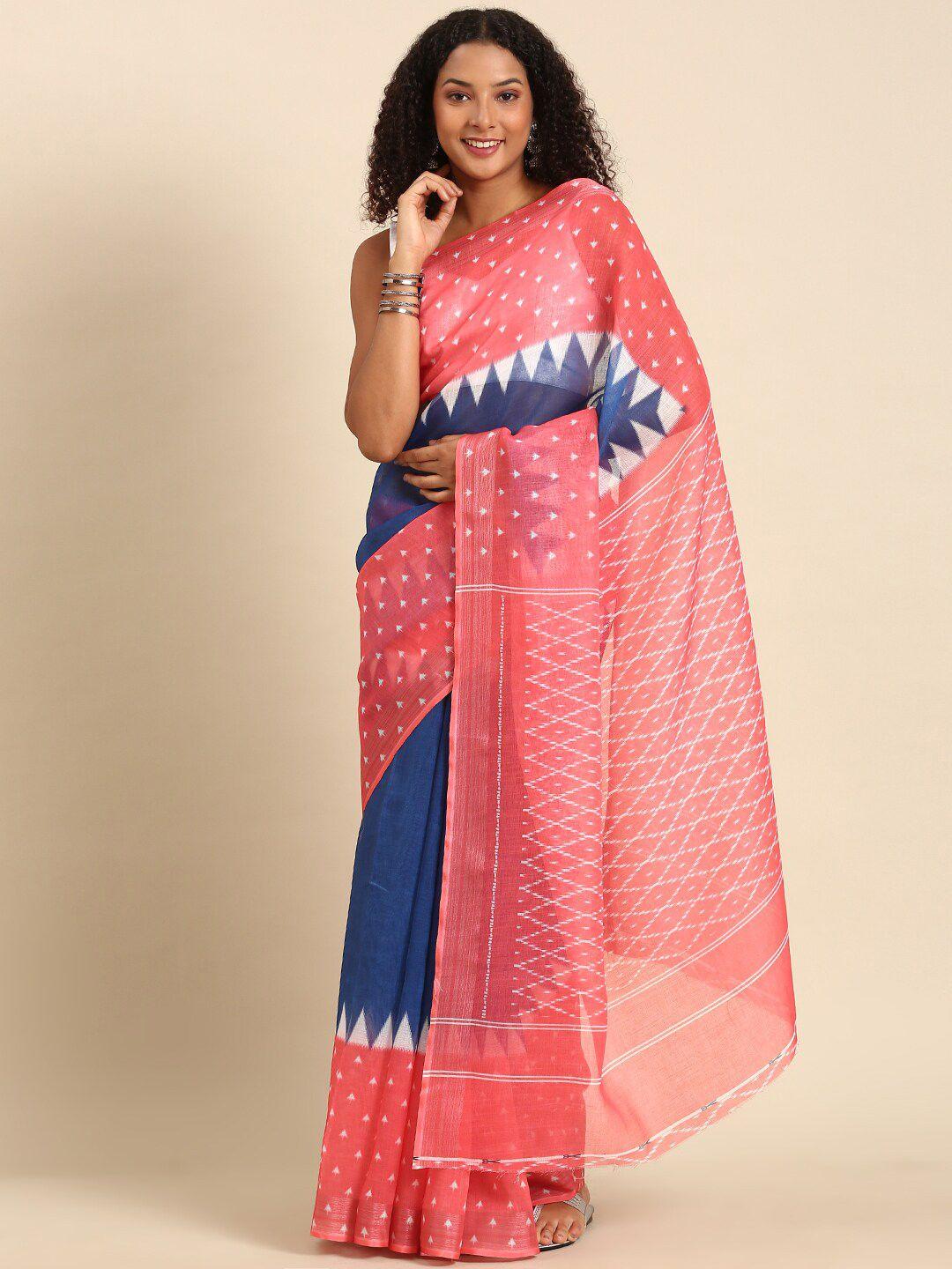 anouk geometric printed zari saree