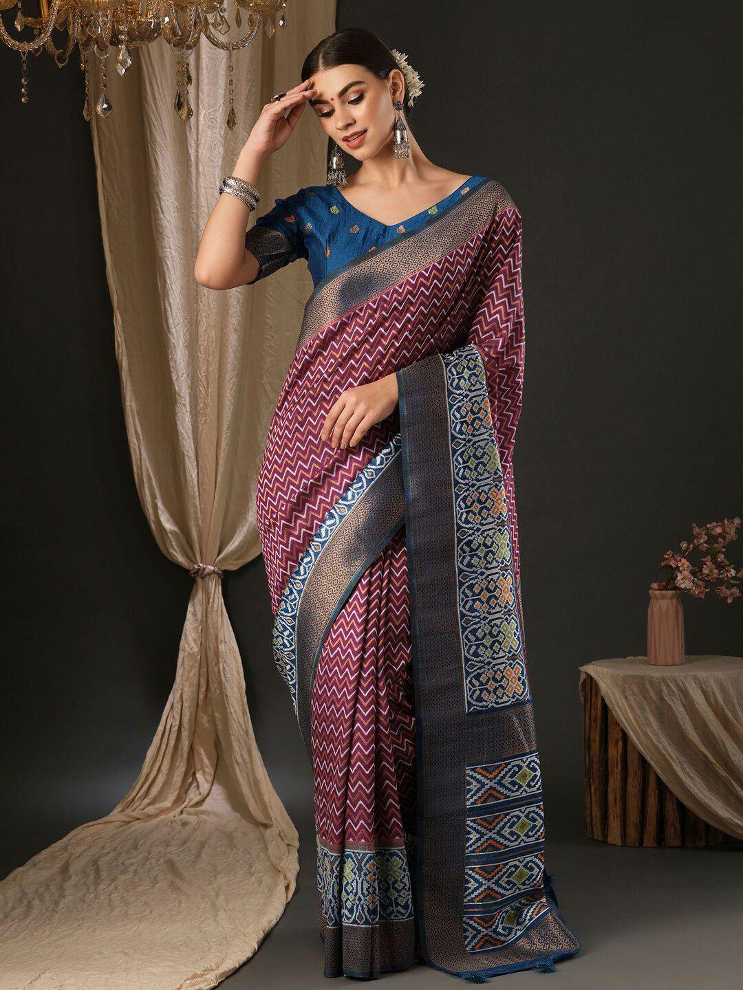 anouk geometric woven design banarasi saree