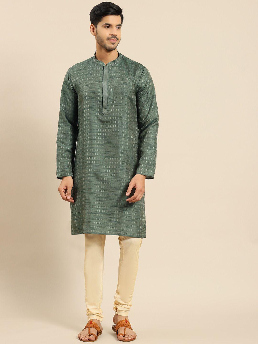 anouk geometric woven design thread work jacquard straight kurta