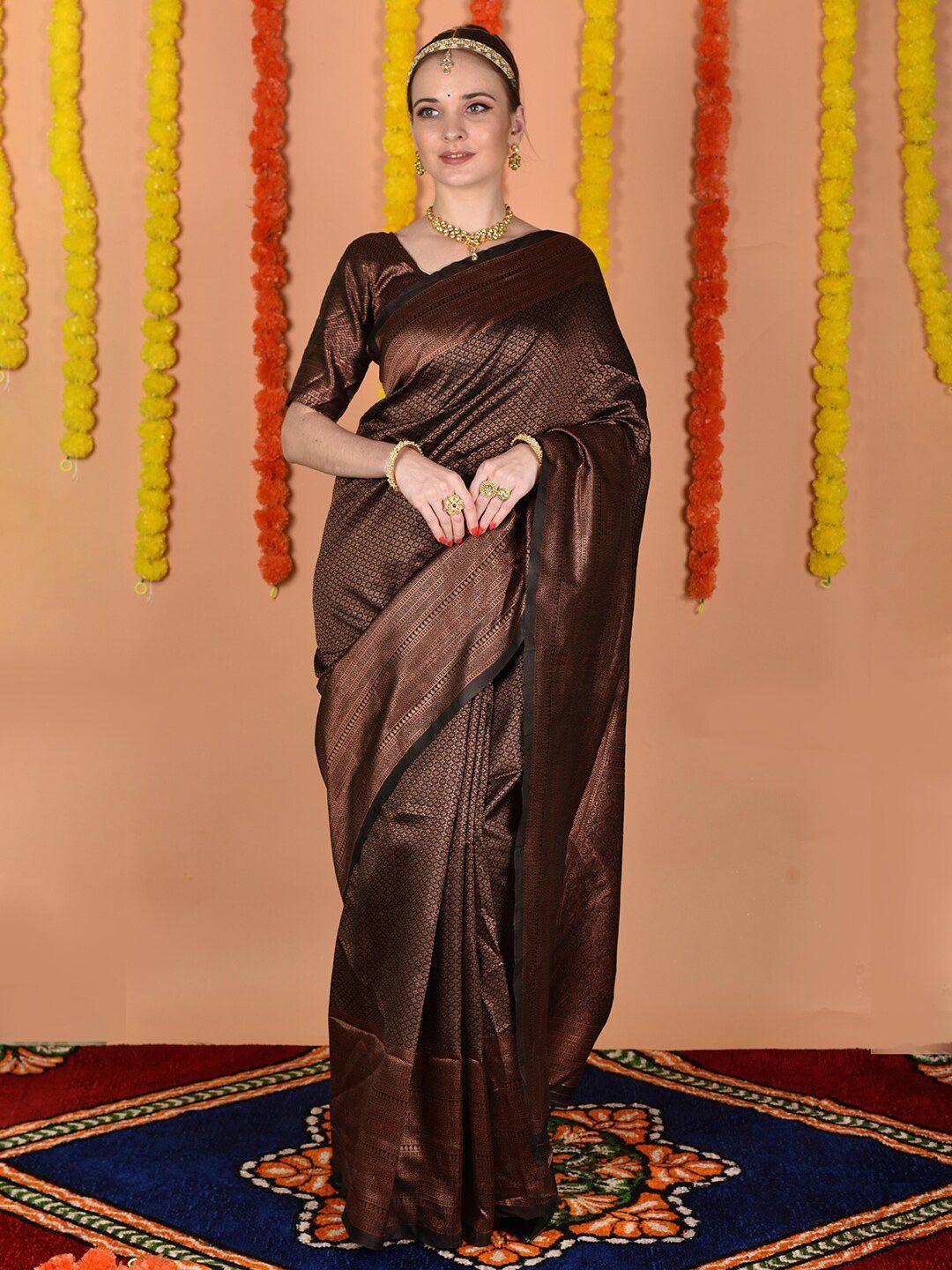 anouk geometric woven design zari art silk saree