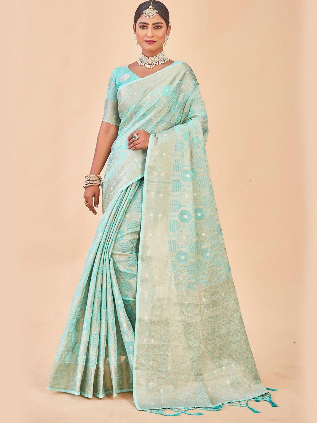 anouk geometric woven design zari art silk saree